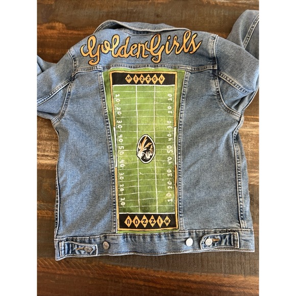 Levine Classics Jackets & Blazers - Mizzou Missouri Game Day Levi Jean Denim Jacket Football Small Hand Painted